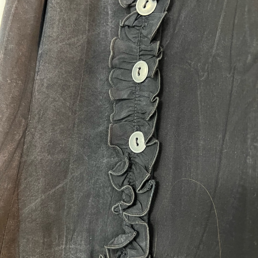 Betsey Johnson Blackish Ruffled Sleeveless Vest - Picture 3 of 16
